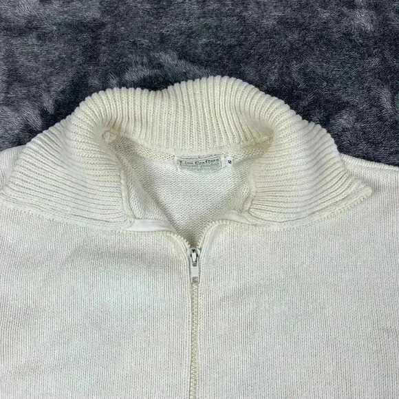 Vtg 70s 80s Chunky Knit Sweater Lion Crafters Full Zip Cricket Style S Collared - Picture 2 of 16